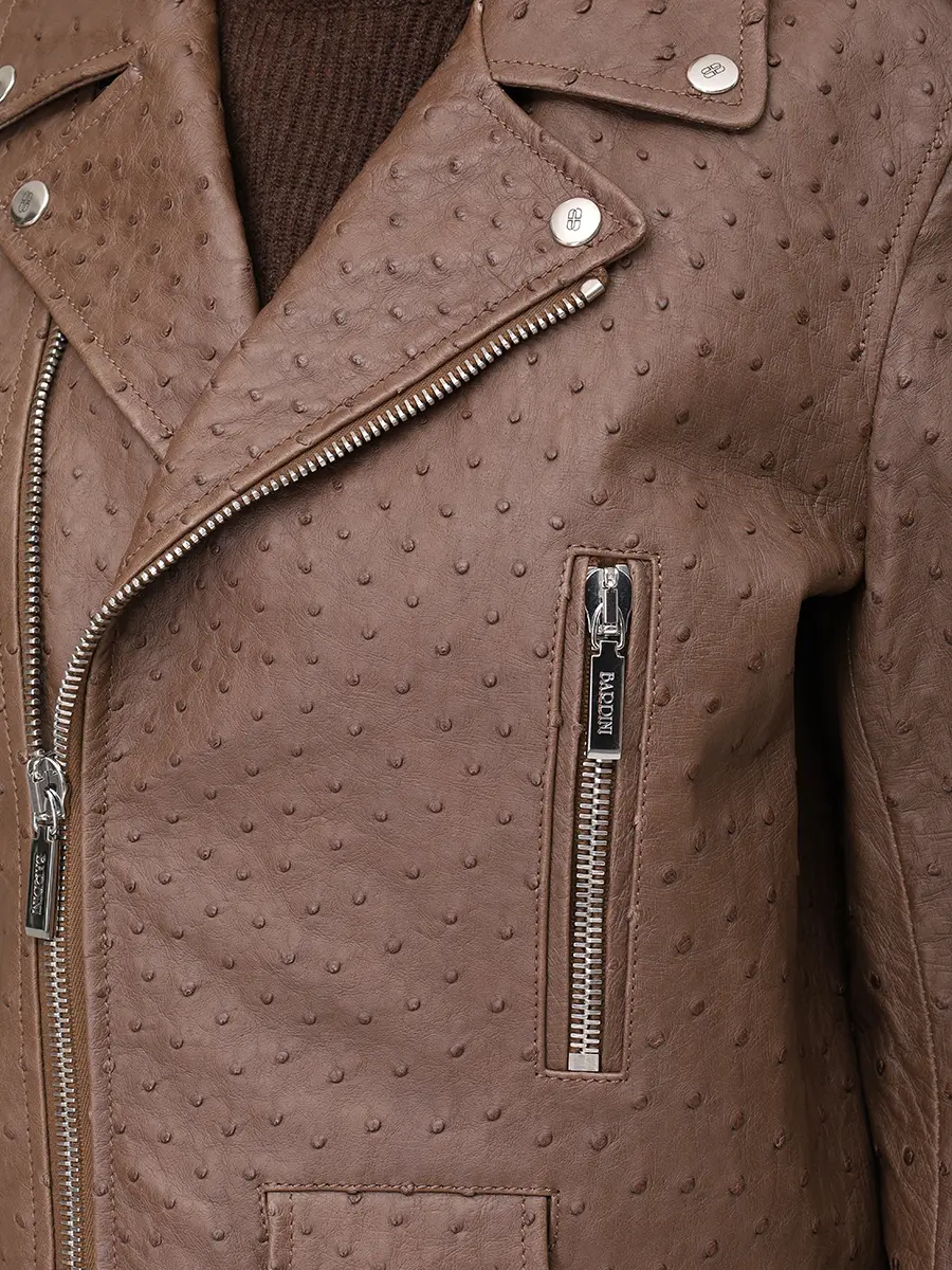 Куртка из кожи страуса