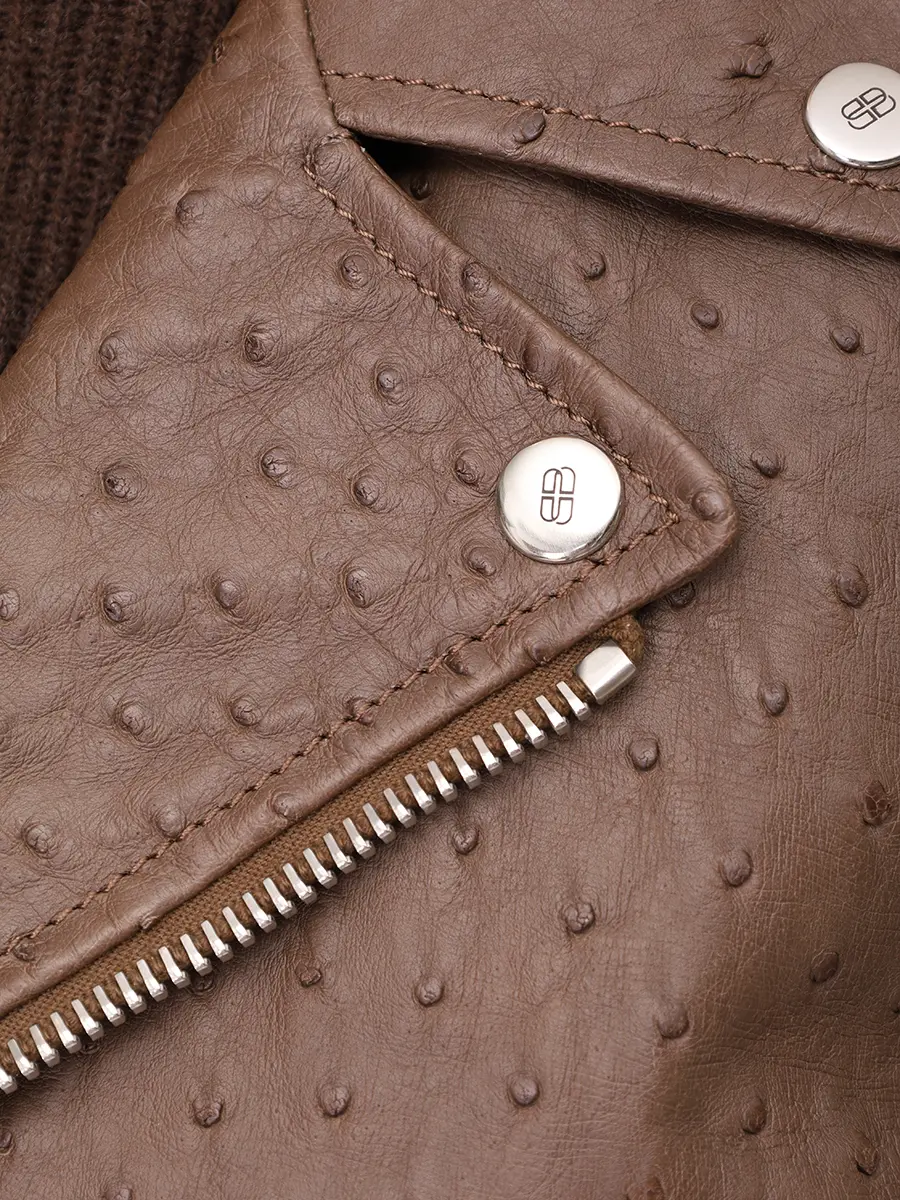 Куртка из кожи страуса