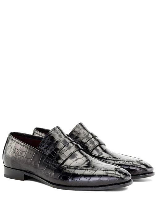 Лоферы из кожи крокодила FARGONI