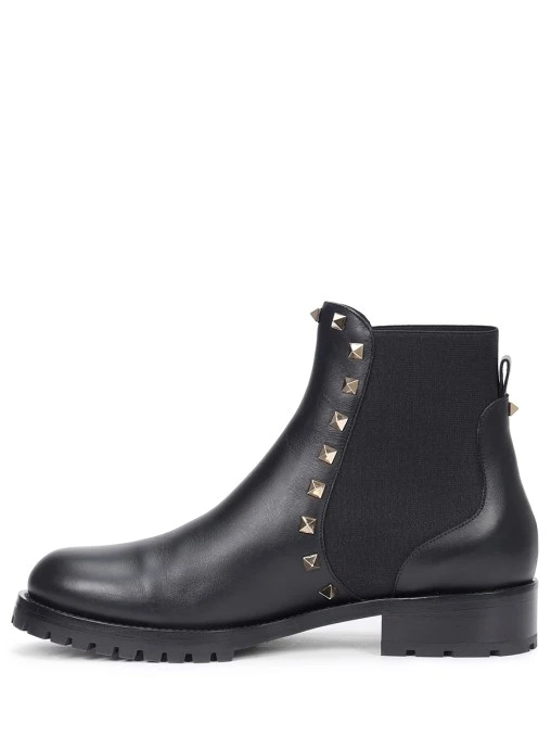 Ботинки кожаные на меху Rockstud VALENTINO GARAVANI