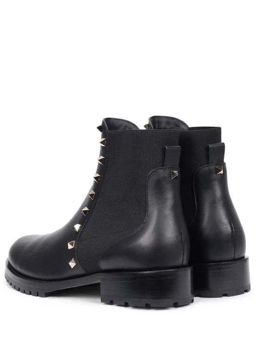 Ботинки кожаные на меху Rockstud VALENTINO GARAVANI