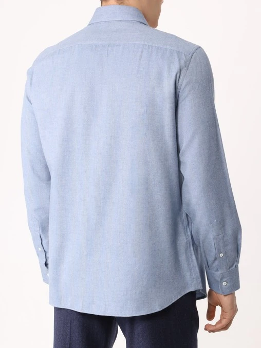 Рубашка Easy Fit из хлопка и лиоцелла BRUNELLO CUCINELLI