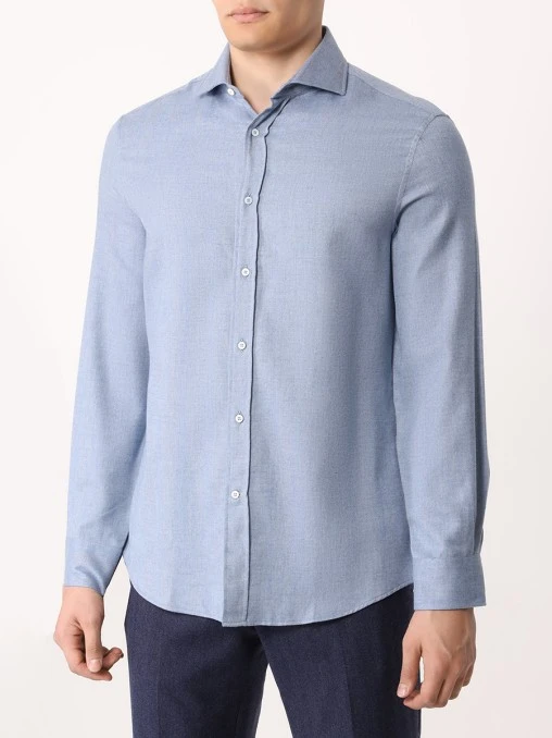 Рубашка Easy Fit из хлопка и лиоцелла BRUNELLO CUCINELLI