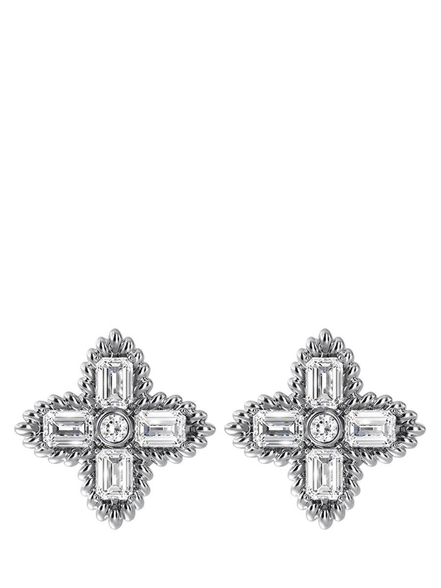 Пусеты с бриллиантами из белого золота 750 пробы