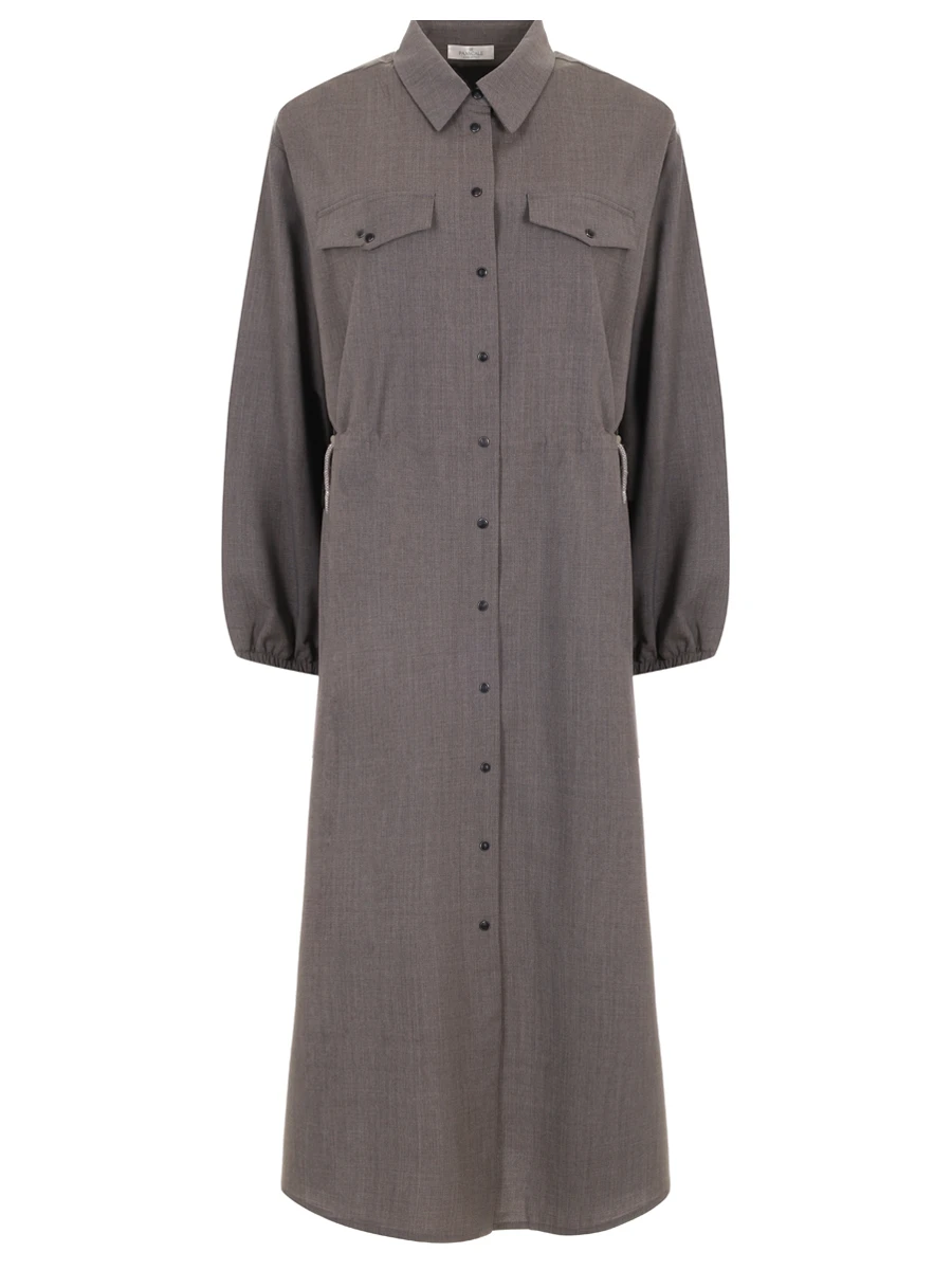 Платье-рубашка шерстяное