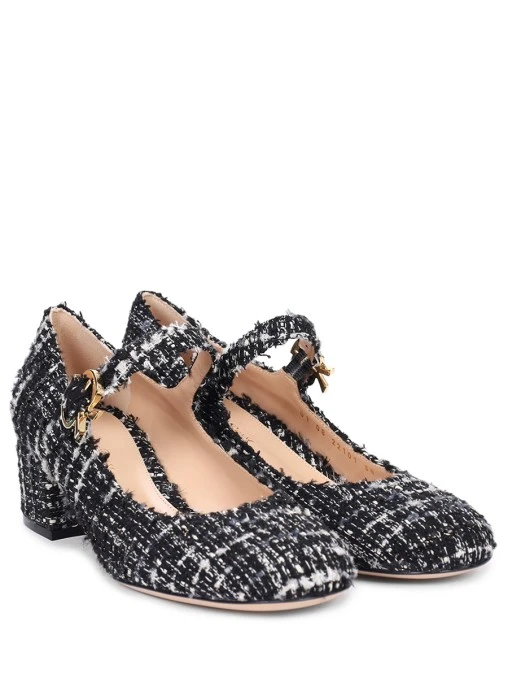 Туфли твидовые Mary Ribbon GIANVITO ROSSI