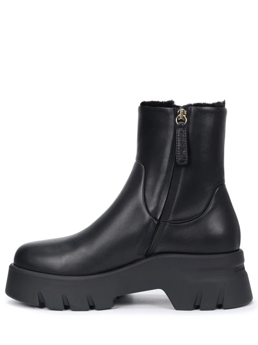 Ботинки кожаные на меху GIANVITO ROSSI