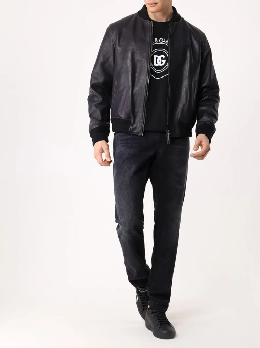 Бомбер кожаный DOLCE & GABBANA