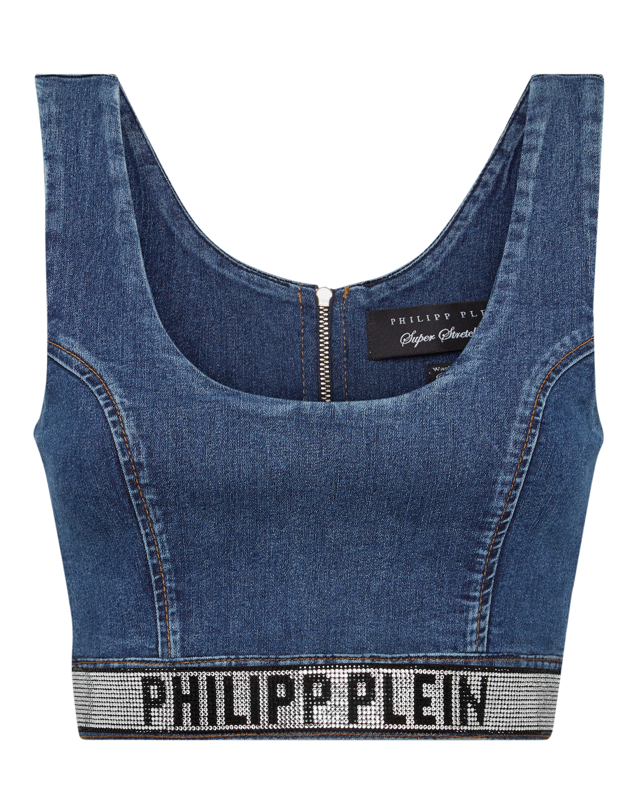 Топ от PHILIPP PLEIN за 102 330 рублей (цвет: синий, артикул: AAAC ...