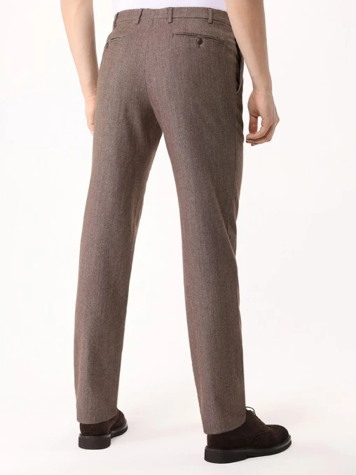 Брюки Regular Fit из хлопка и шерсти CANALI