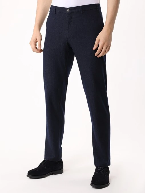 Брюки Regular Fit из хлопка и шерсти CANALI