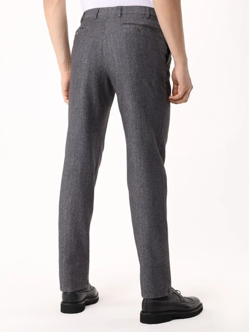 Брюки Regular Fit из хлопка и шерсти CANALI