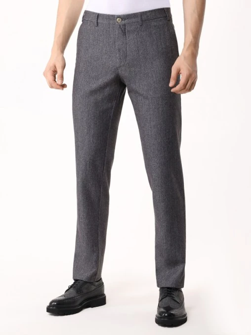 Брюки Regular Fit из хлопка и шерсти CANALI