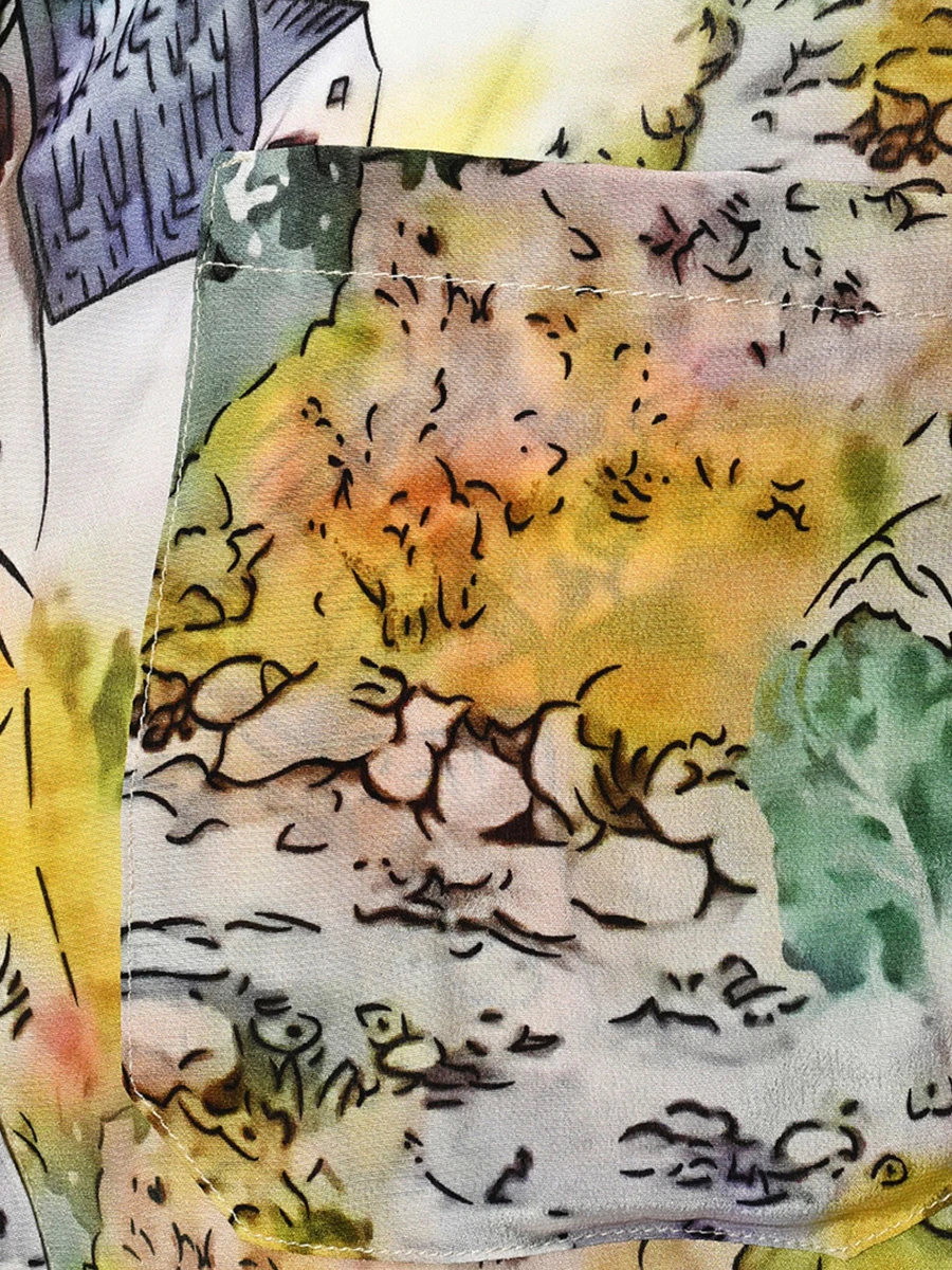 Рубашка шелковая с принтом