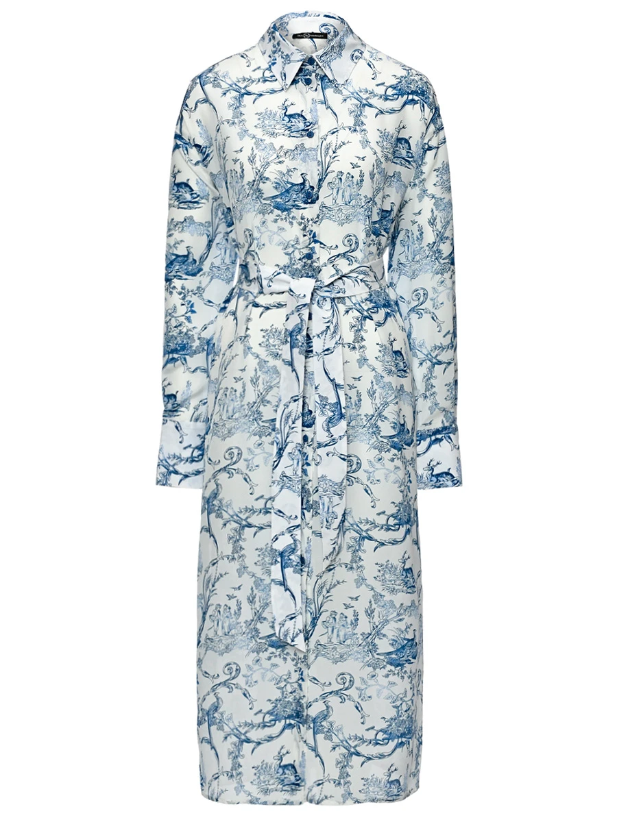 Платье шелковое с принтом