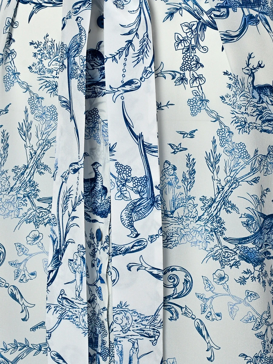 Платье шелковое с принтом