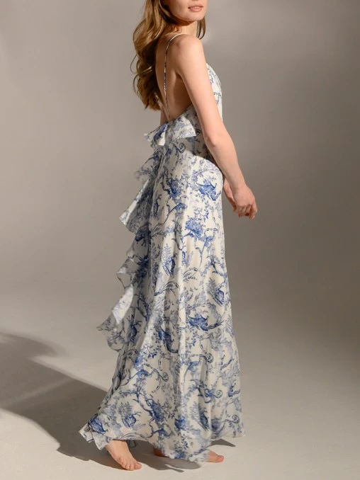 Сарафан шелковый с принтом DAN MARALEX