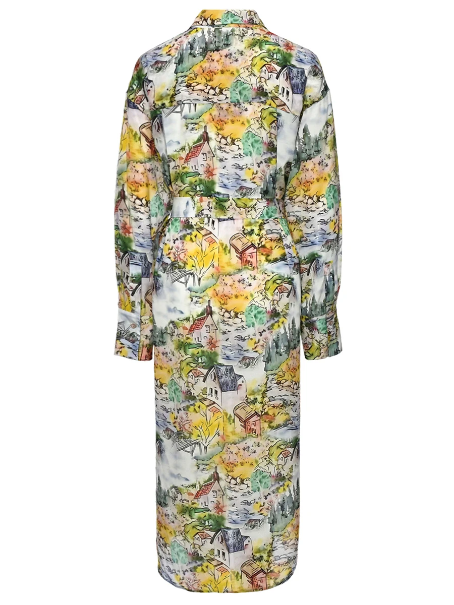 Платье шелковое с принтом