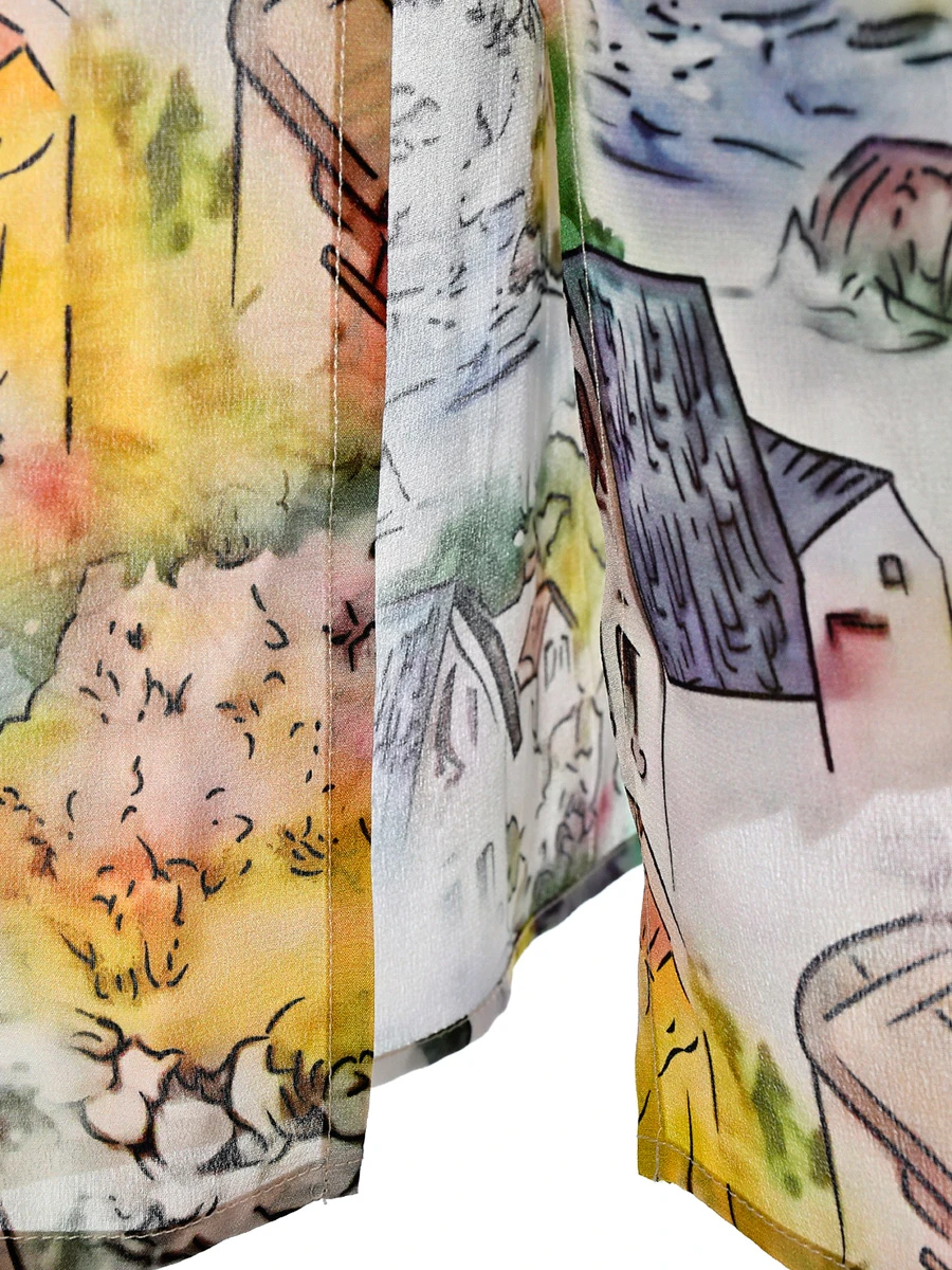 Платье шелковое с принтом