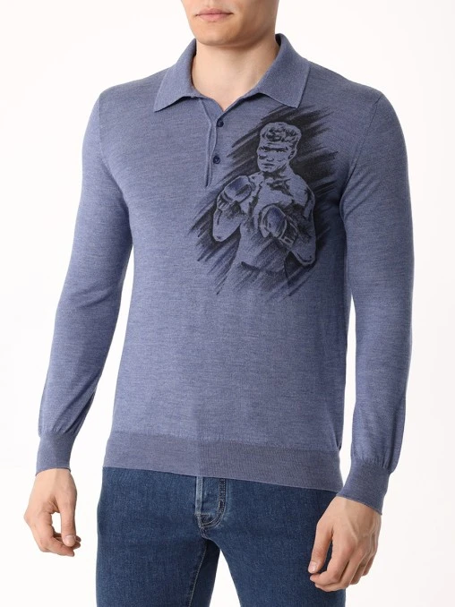 Поло шерстяное BERTOLO LUXURY MENSWEAR