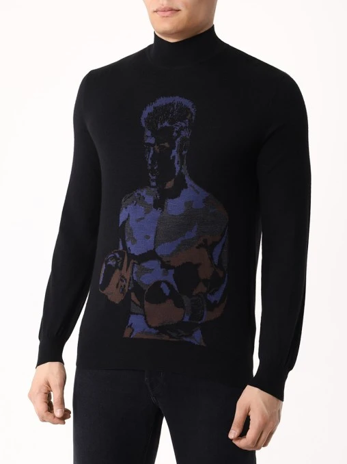 Водолазка с принтом BERTOLO LUXURY MENSWEAR