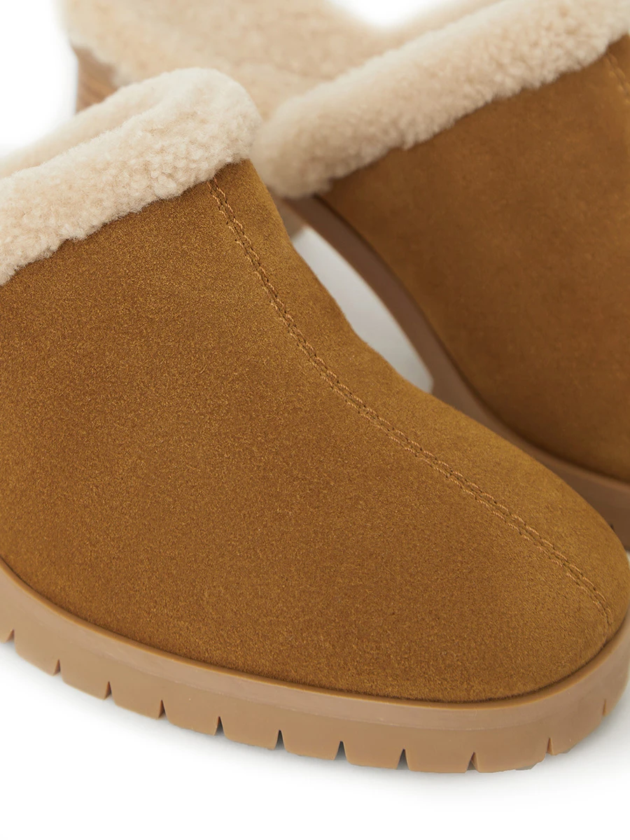 Мюли замшевые на меху Fur