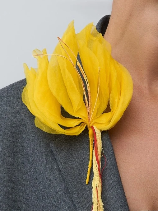 Брошь Шафран шелковая OKSANA TOMKA