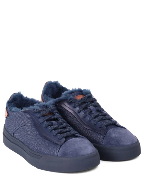 Кеды комбинированные на меху SANTONI