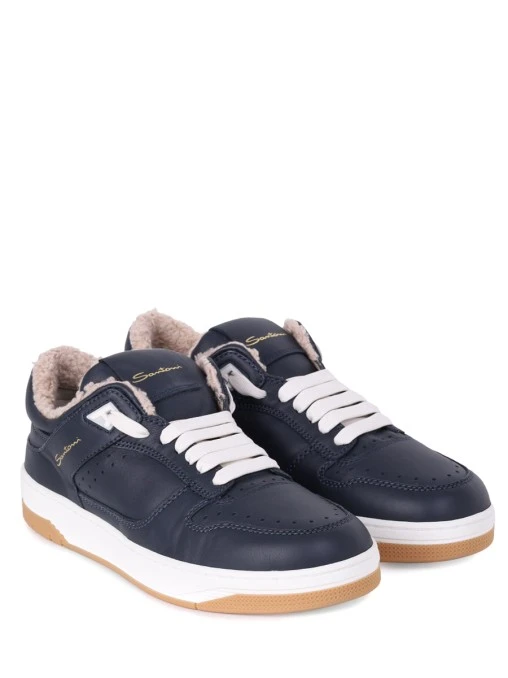 Кеды кожаные на меху SANTONI