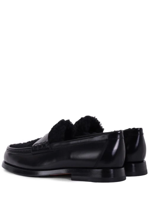 Лоферы кожаные на меху SANTONI