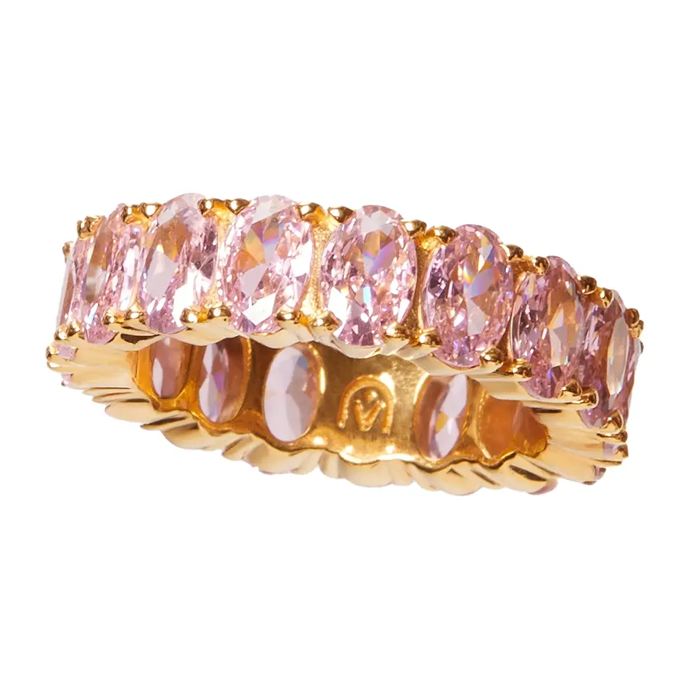 Кольцо с фианитами Sylvie pink gold