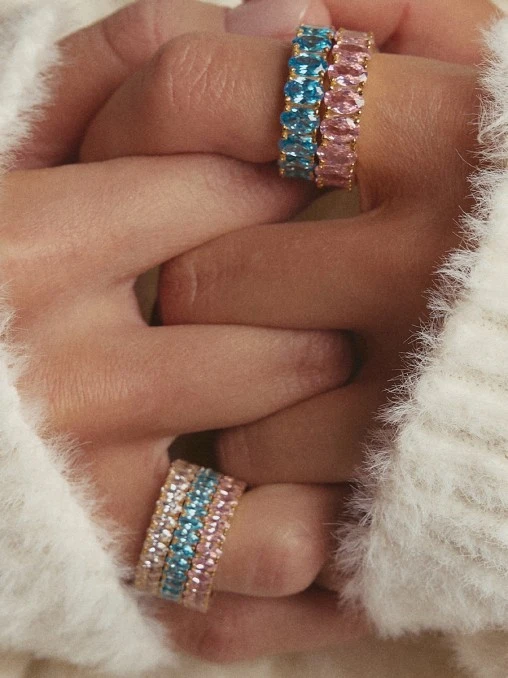 Кольцо с фианитами Sylvie pink gold VERUSCHKA