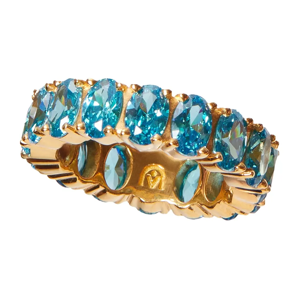 Кольцо с фианитами Sylvie blue gold