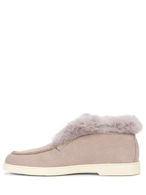 Лоферы кожаные на меху SANTONI