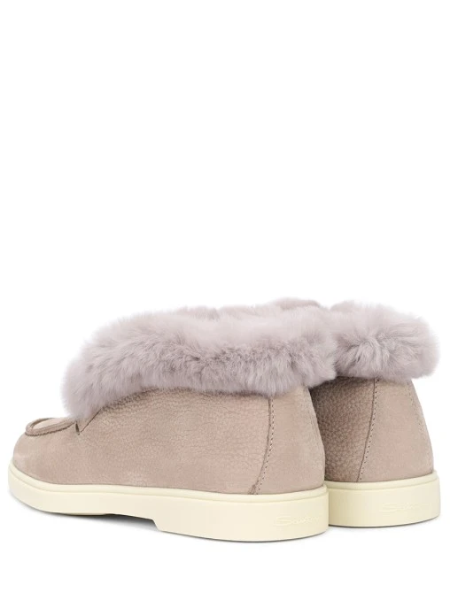 Лоферы кожаные на меху SANTONI
