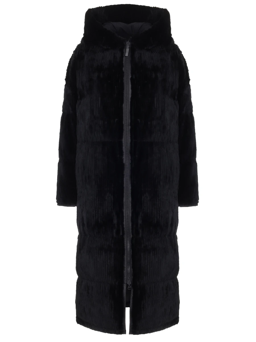 Пуховик двусторонний с мехом кролика