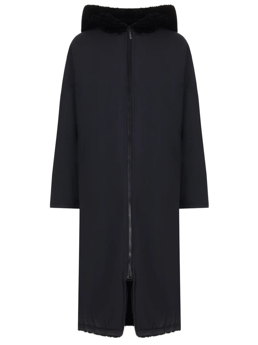 Пуховик двусторонний с мехом кролика