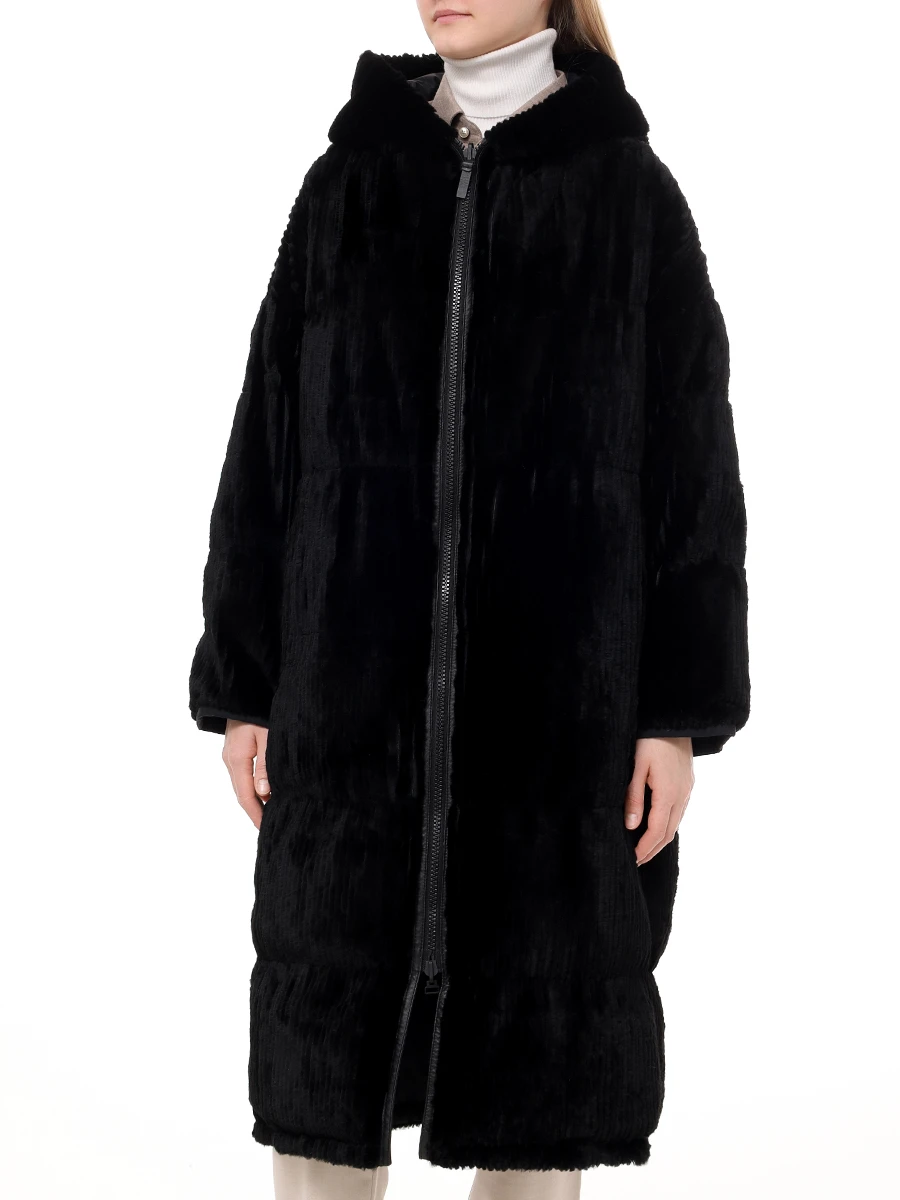 Пуховик двусторонний с мехом кролика