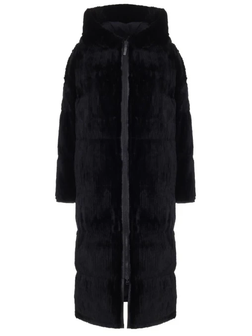 Пуховик двусторонний с мехом кролика YVES SALOMON