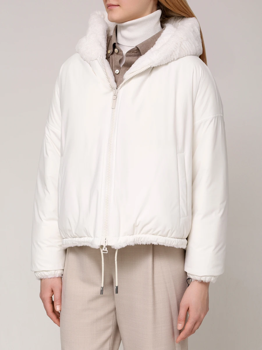 Пуховик двусторонний с мехом кролика