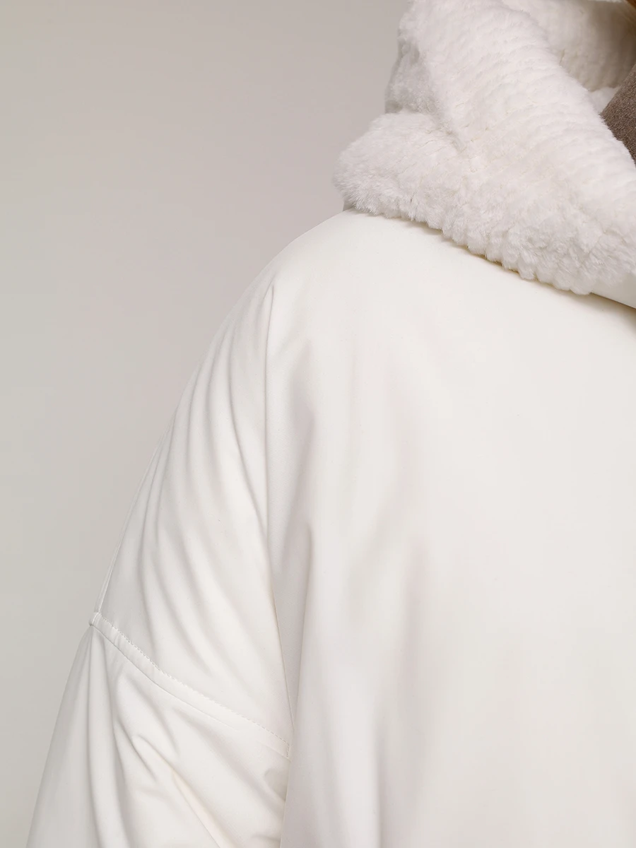 Пуховик двусторонний с мехом кролика