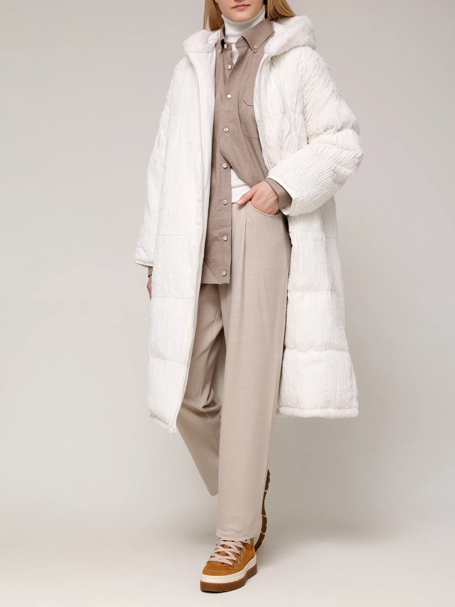 Пуховик двусторонний с мехом кролика