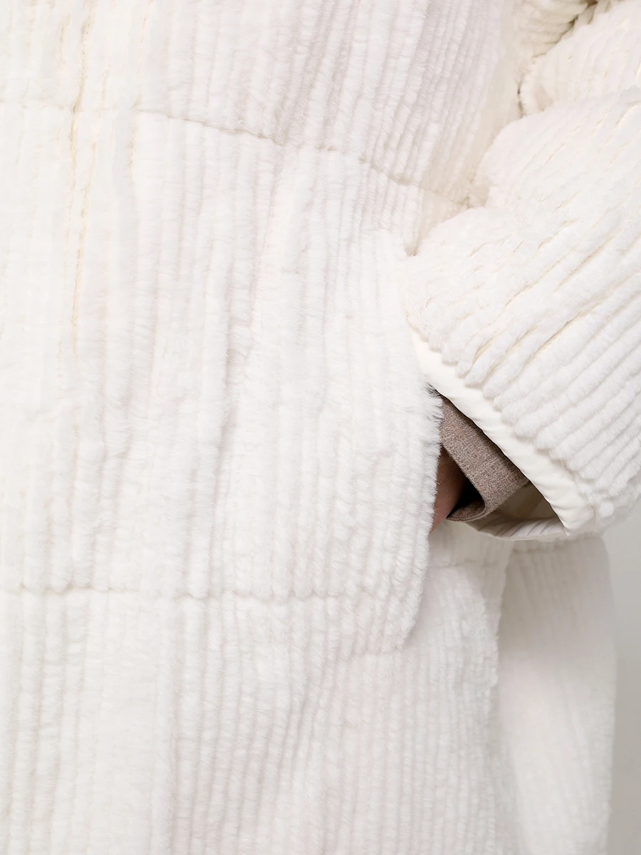 Пуховик двусторонний с мехом кролика