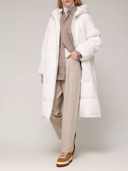 Пуховик двусторонний с мехом кролика YVES SALOMON