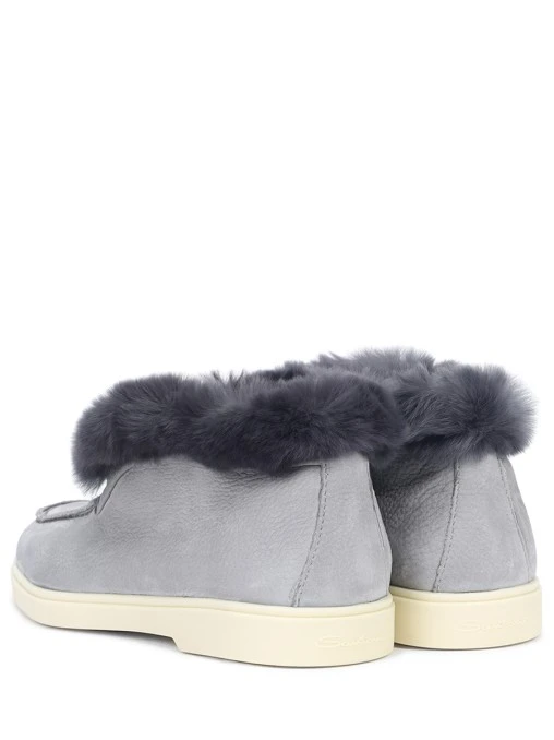 Лоферы кожаные на меху SANTONI