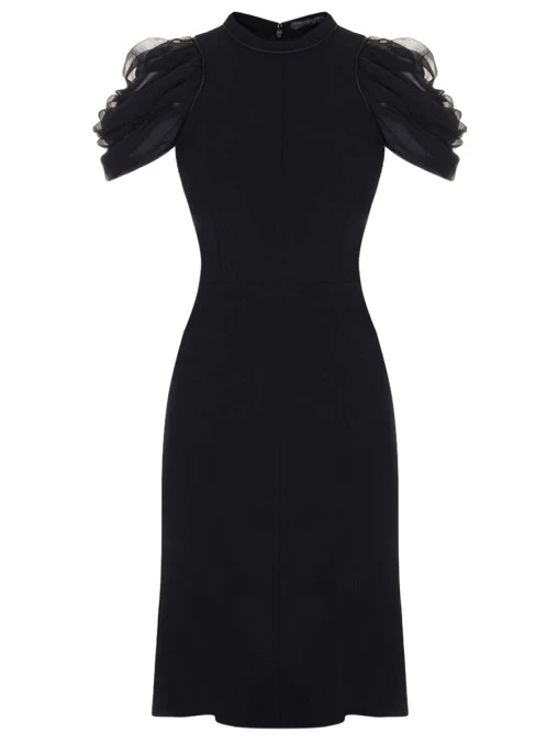 Платье из вискозы и шерсти ALEXANDER MCQUEEN