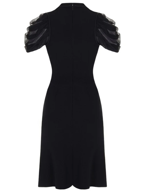 Платье из вискозы и шерсти ALEXANDER MCQUEEN