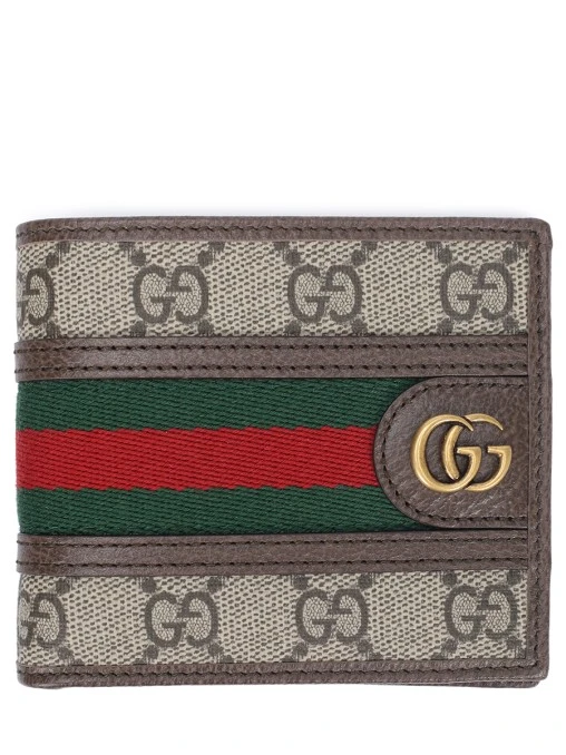 Кошелек из кожи и текстиля GUCCI