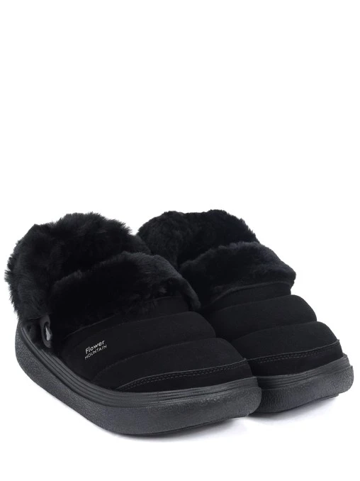 Слипперы замшевые на меху FLOWER MOUNTAIN
