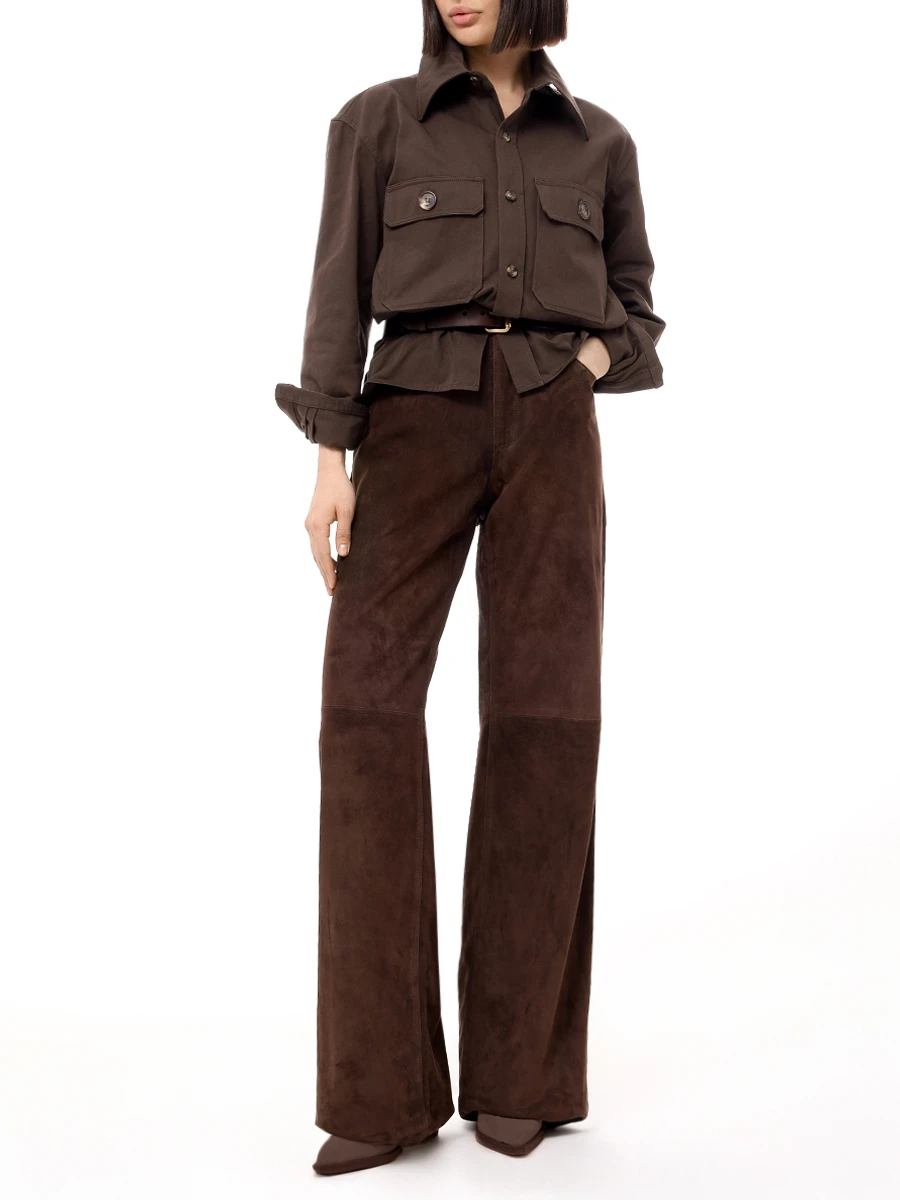 Брюки замшевые